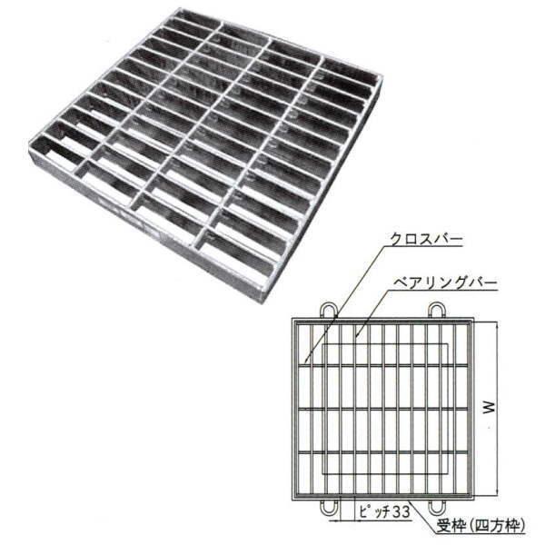 法山本店 正方形落とし込みグレーチング HGF-300-32 【本体のみ】