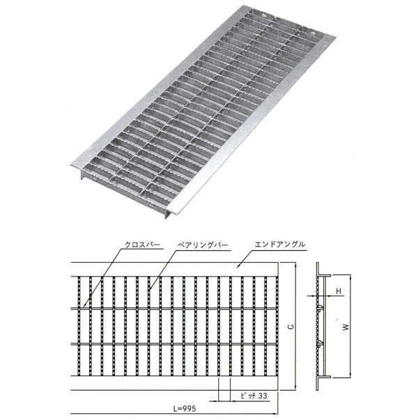 法山本店 ノンスリップ型U字溝用グレーチング HGUX-430-32