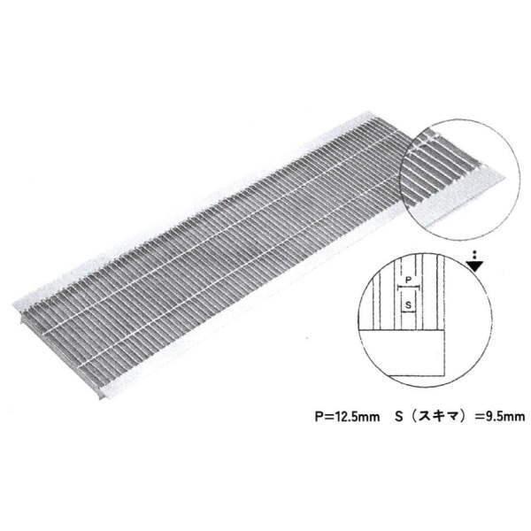 法山本店 細目型U字溝用グレーチング HUP-120-19