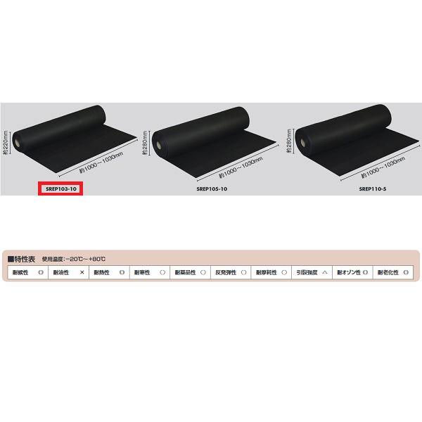 光 EPDM スポンジロール巻（W1000mmタイプ） SREP103-10 約3mm×1000mm...