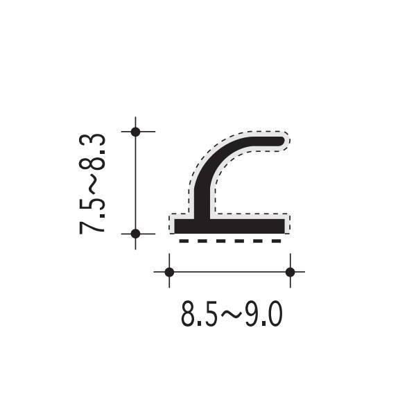ピンチブロック 植毛加工 ＃7-R 茶 長さ2000mm