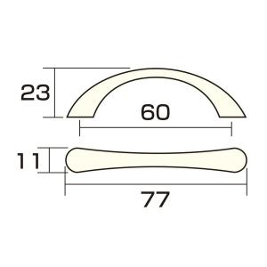 アイワ金属 スリムハンドル 77mm シルバ-...の詳細画像1