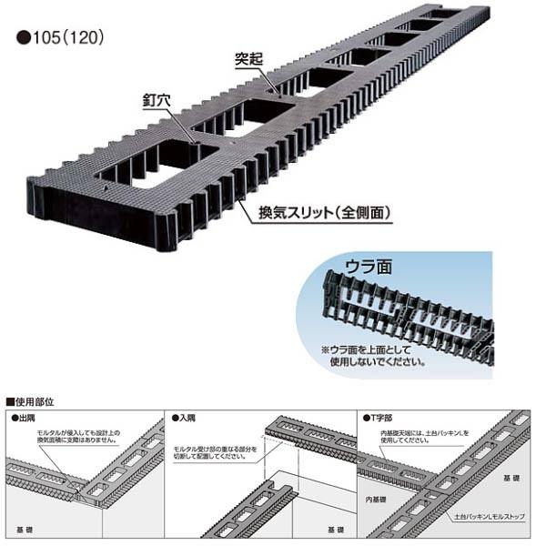 フクビ 土台パッキンL105 外形寸法：909×102×20mm DPL10 20個
