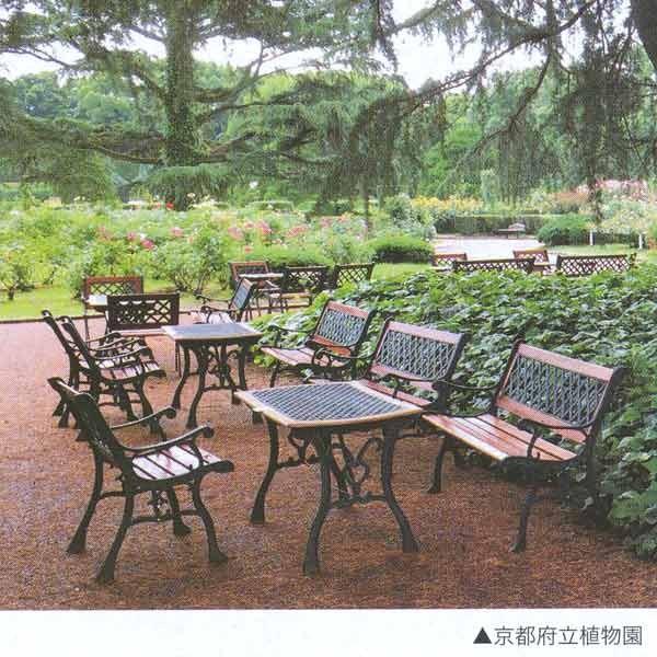 ジャービス商事 鋳鉄ファニチャー カーブクロスベンチ 鋳鉄/ハードウッド材 ブラウン 13016 1...