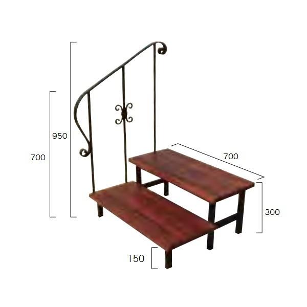 ジャービス商事 手すり付きステップ2段 34207