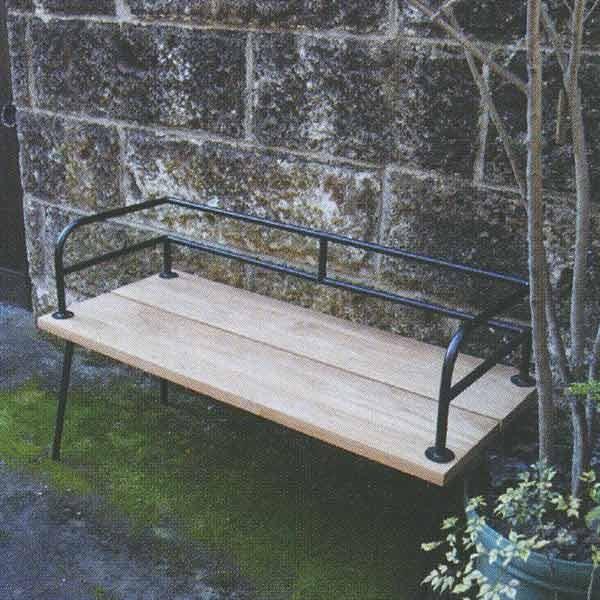 ジャービス商事 IRON FRAME BENCH アイアンフレームベンチ チーク/アイアン 無塗装 ...