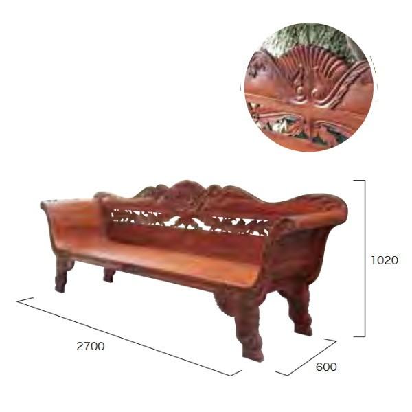 受注生産 ジャービス商事 リゾートベンチ 約W2700×H1020×D600×SH420 35218