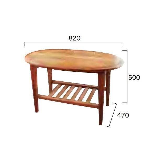 ジャービス商事 オーバルコーヒーテーブル W820×H500×D470 35220