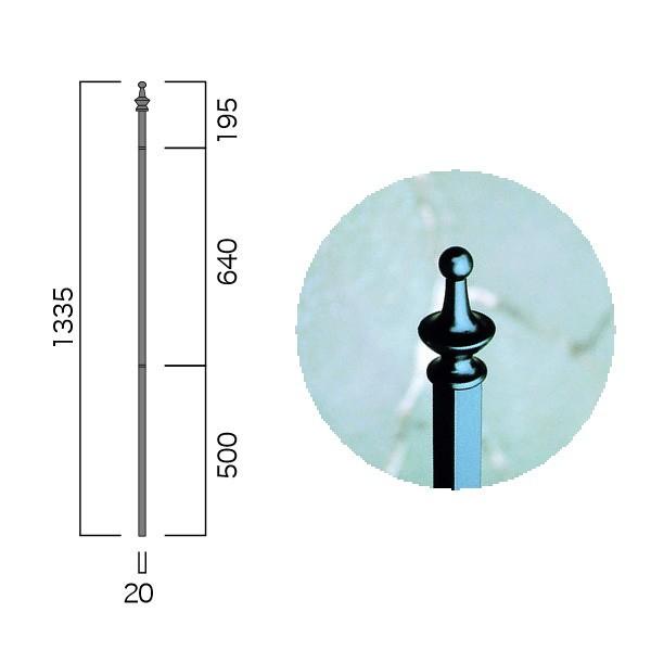 ジャービス商事 アイアンフェンスポール2型 1302 （1本） 36418