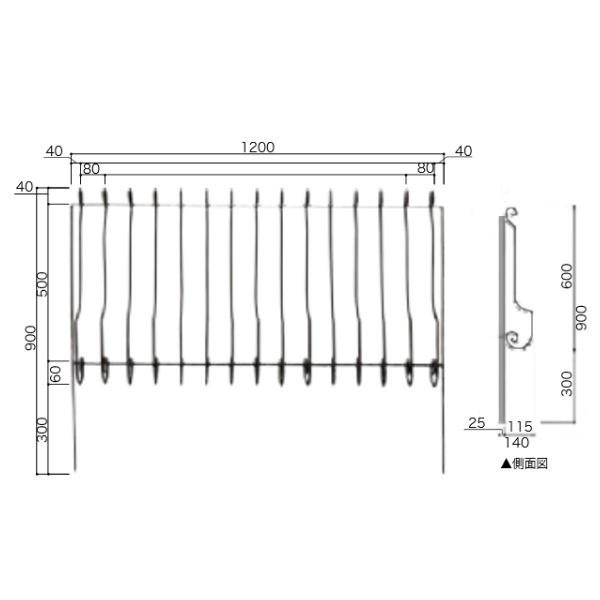 ジャービス商事 アイアンフェンス4型 1208 38664