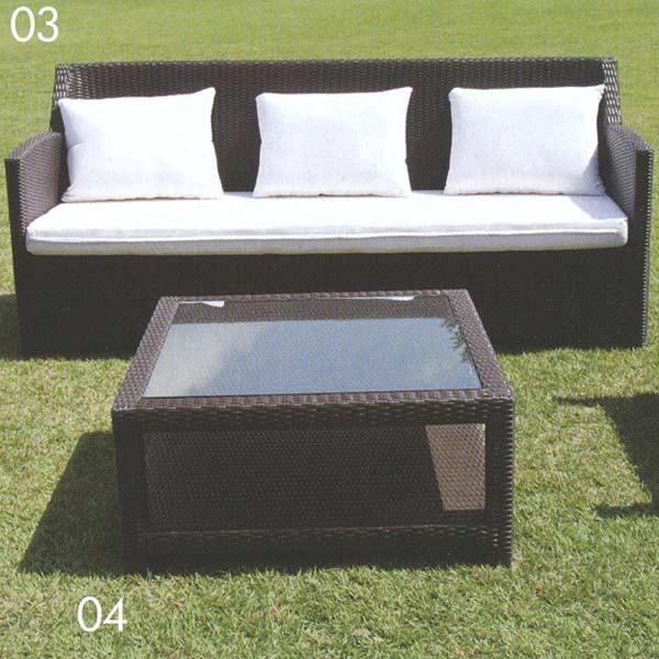 ジャービス商事 人工ラタンNH-2050シリーズ 3人掛けソファNH-2050C アルミ/人工ラタン...