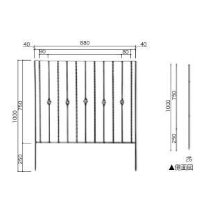 ジャービス商事 アイアンフェンス6型 0908 41335｜interiortool