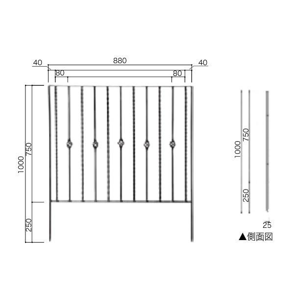 ジャービス商事 アイアンフェンス6型 0908 41335