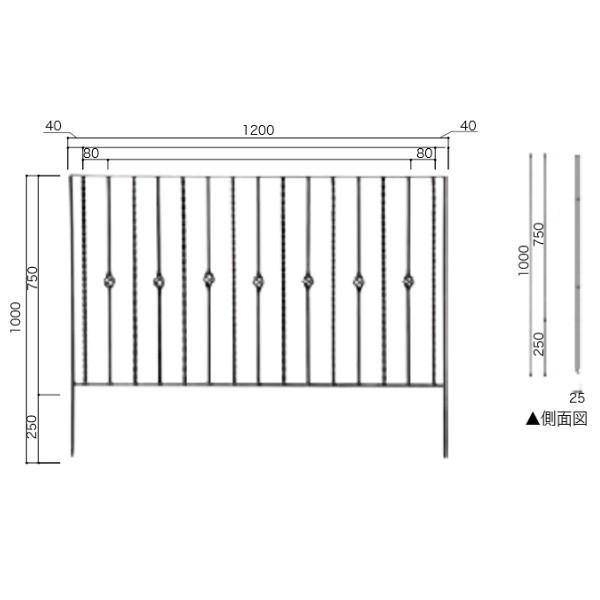 ジャービス商事 アイアンフェンス6型 1208 41336