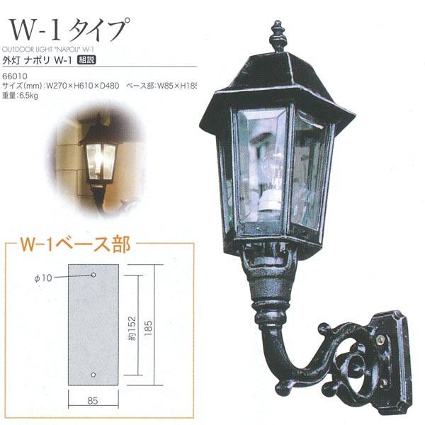 ジャービス商事 外灯 ナポリ W-1 タイプ アルミ鋳物/ガラス アンティークブラック 66010 ...