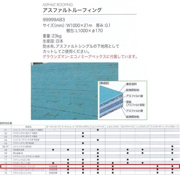 ジャービス商事 アスファルトルーフィング WOOD HOUSE PARTS 木製物置・ハウス専用部材...
