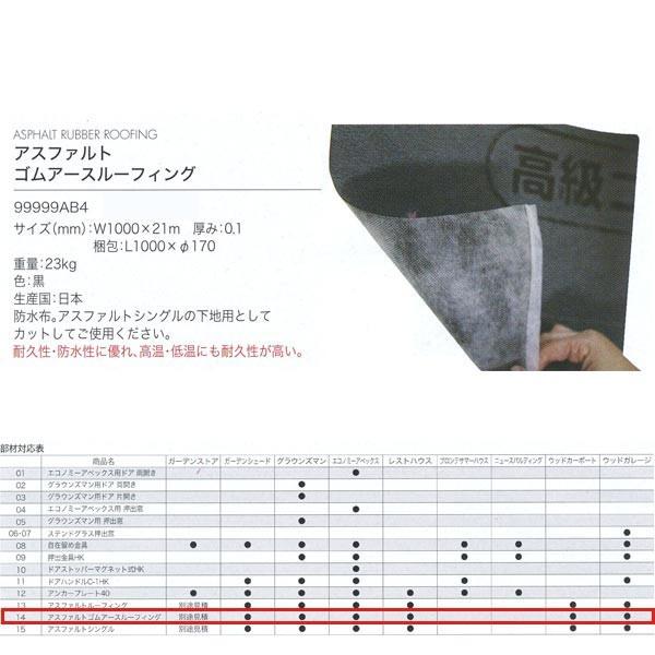 ジャービス商事 アスファルトゴムアースルーフィング WOOD HOUSE PARTS 木製物置・ハウ...