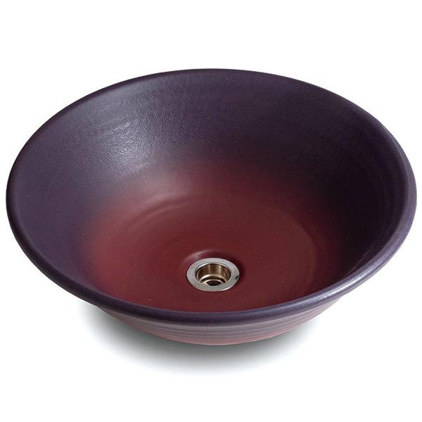 重蔵窯 利休信楽 手洗い鉢 MEBIUSU 四季 mebi116-40 紅（くれない） 径400mm