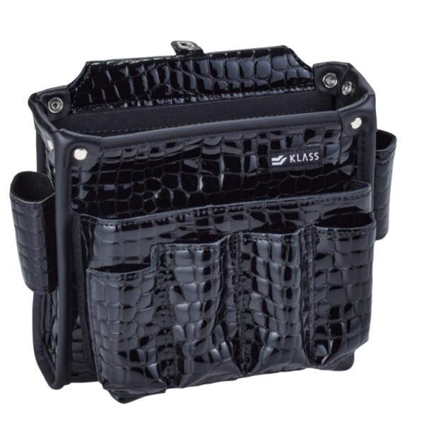 極東産機 本革腰袋 クロコ M ブラック 11-8205