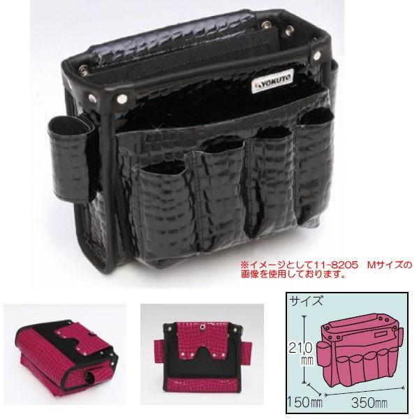 極東産機 本革腰袋 クロコ L 11-8206 ブラック