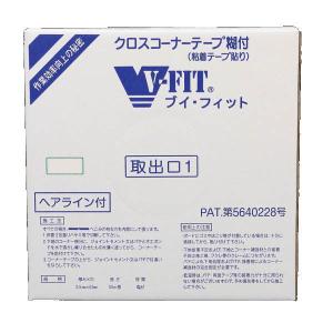 極東産機 クロス下地 コーナーテープ V-FIT 糊付 2列穴 巾53mm×長50m １巻 13-6972｜interiortool