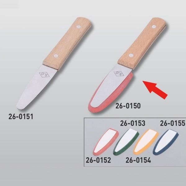 防水施工工具 仕上げベラ円熟 全長210mm 幅35mm 硬質ゴム（ピンク）付 26-0150