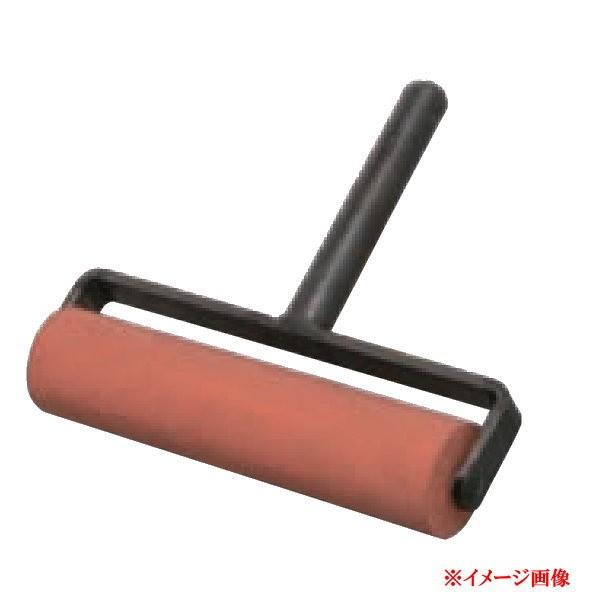 防水施工工具 赤ゴムローラー φ50×240mm スチール柄 26-0318