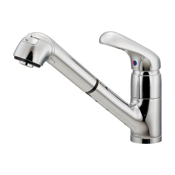 カクダイ シングルレバー引出し混合栓 118-052