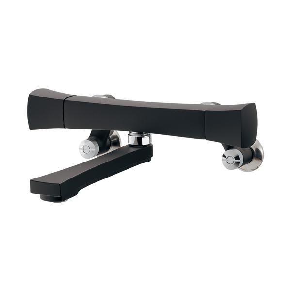 カクダイ RATONA 2ハンドル混合栓 マットブラック 128-108-D