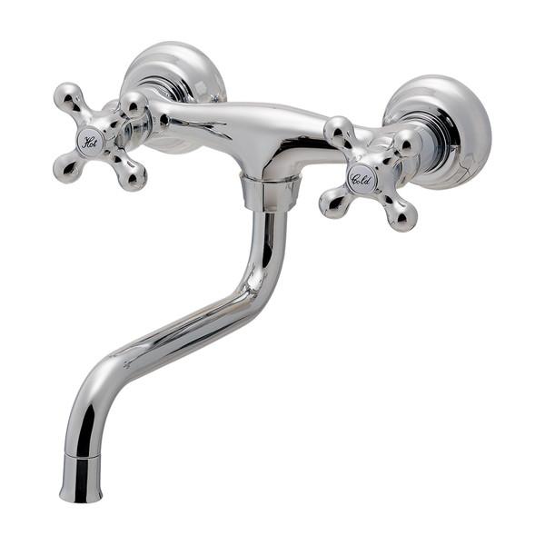 カクダイ 2ハンドル混合栓 128-118