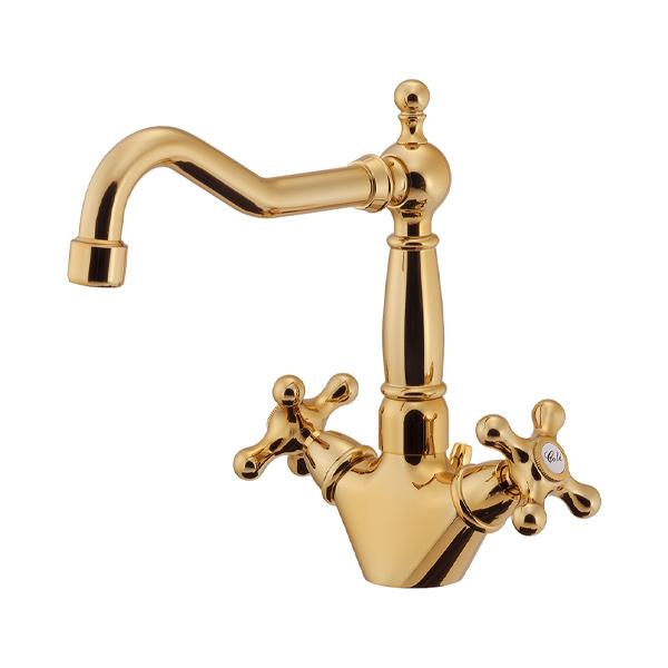 カクダイ ANTITA 2ハンドル混合栓 アンティークゴールド 150-461-AG