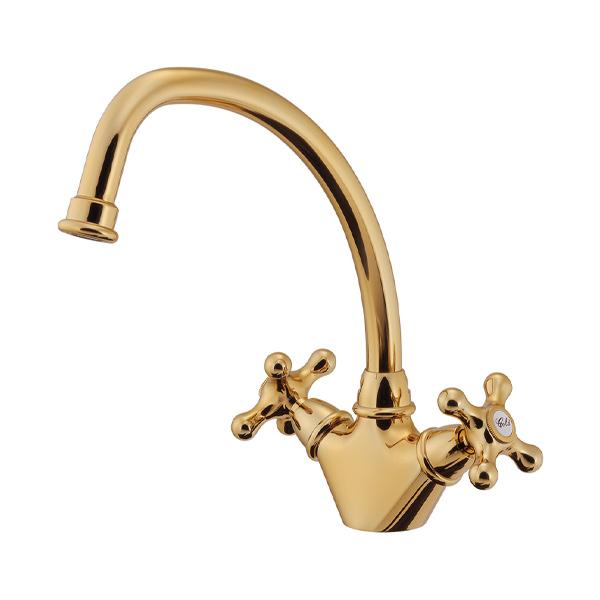 カクダイ ANTITA 2ハンドル混合栓 アンティークゴールド 150-464-AG