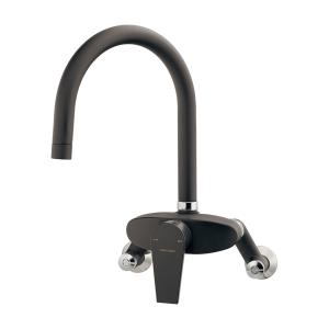 KAKUDAI シングルレバー混合栓 192-028-D マットブラック カクダイ KAKUDAI シングルレバー混合栓 シャワーつき 壁付タイプ