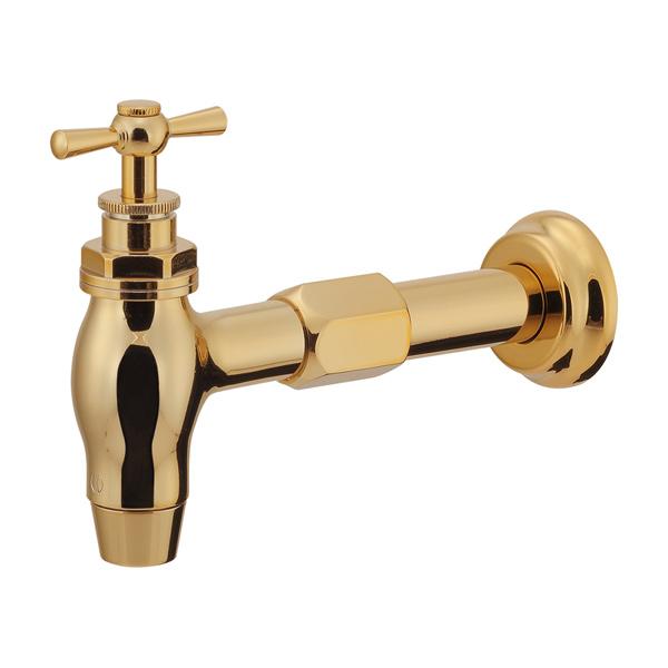 カクダイ 秋津 胴長横水栓 アンティークゴールド 702-008-AG