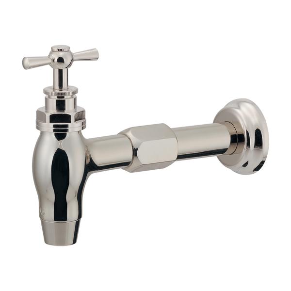 カクダイ 秋津 胴長横水栓 レトロシルバー 702-008-N