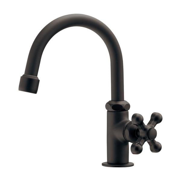 カクダイ 泡沫立形スワン水栓 マットブラック 719-131-MD