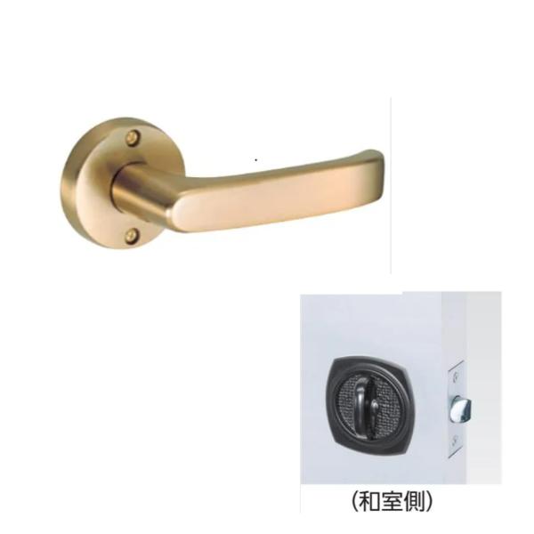 川口技研 Jレバー JL-24-2M-SG サテンゴールド 戸襖錠・丸座 バックセット65mm