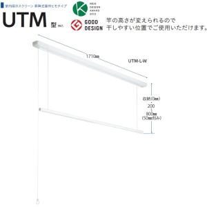川口技研 ホスクリーン 室内物干 昇降式 面付タイプ URM-S-W ホワイト