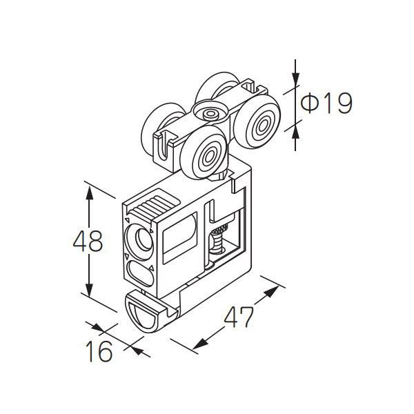 ケージーパルテック パルスライド FHC2Wタイプ上吊両方向ソフトクローザー部品 ハンガー車 前後・...