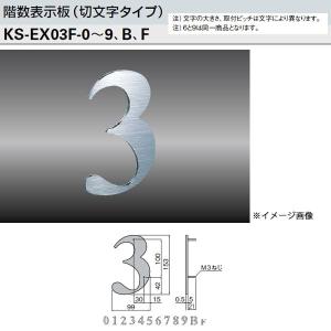 ナスタ 階数表示板（切文字タイプ） KS-EX03F-0〜9、B、F H153×t5.5（Fのみ105×5.5）｜interiortool