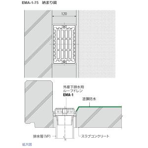 カネソウ 鋳鉄製ルーフドレン EMA-1-75...の詳細画像1