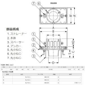 カネソウ 鋳鉄製ルーフドレン EMAB-1-7...の詳細画像1