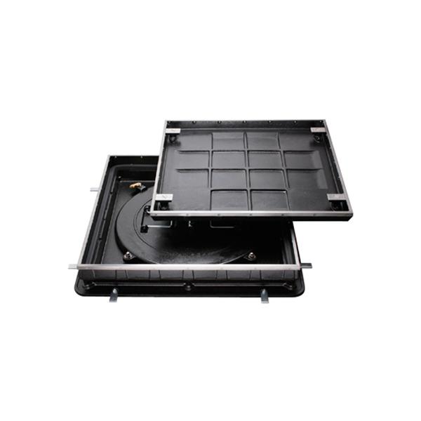 カネソウ カラー舗装用鉄蓋（化粧用鉄蓋） タイル用 ステンレス目地 施錠式 密閉形（防水・防臭形）二...