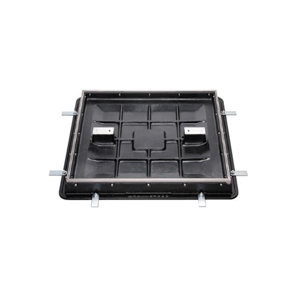 カネソウ カラー舗装用鉄蓋（化粧用鉄蓋） タイル用 ステンレス目地 一般形 呼称450 ハンドル付 ...