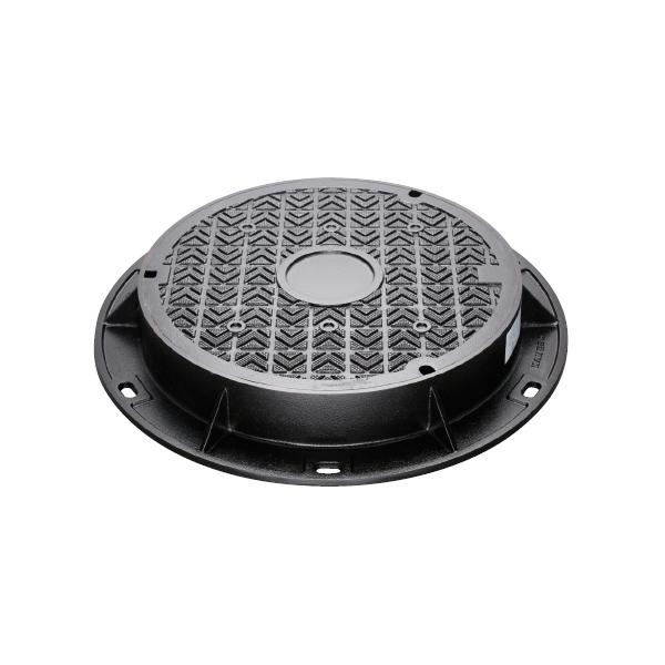 カネソウ グラウンドマンホール（下水道用鉄蓋） 急勾配受構造 逸脱防止型 蝶番式 ノンスリップタイプ...