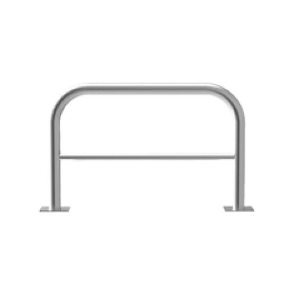 カネソウ 車止め YAW6L10-A Yシリーズ アーチ型 横バー付 ステンレス製 後付タイプ Φ6...