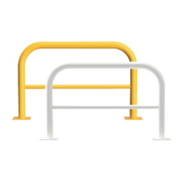 カネソウ 車止め YBW6H20-A Yシリーズ アーチ型 横バー付 スチール製 焼付塗装 後付タイ...