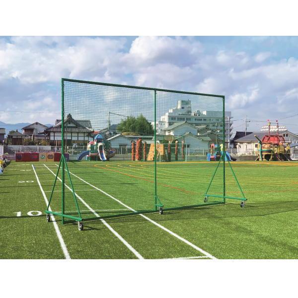 寺西喜商店 キャスター付防球用フェンス 緑 KR-3050K