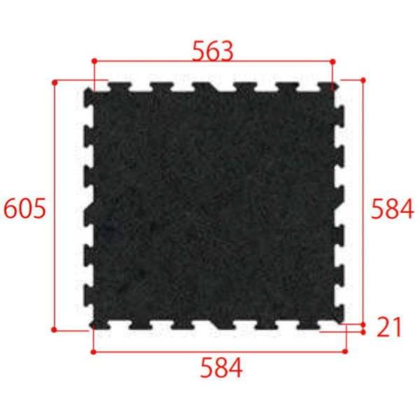 KLASS ラバーマット インターロッキングタイプ 厚み8mm 584×584mm 1枚 TJM20...