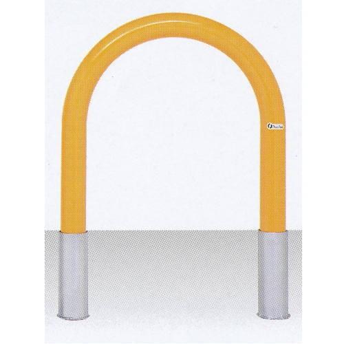 サンキン メドーマルク 車止め Uタイプ スチール製 差込式 FU10-6S 白または黄 径101....